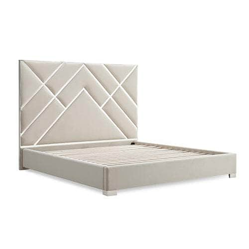 Bed Frame Fabric Padded Upholstery Queen/King