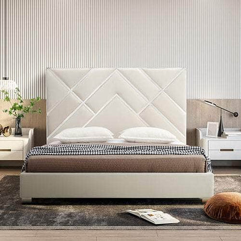 Bed Frame Fabric Padded Upholstery Queen/King