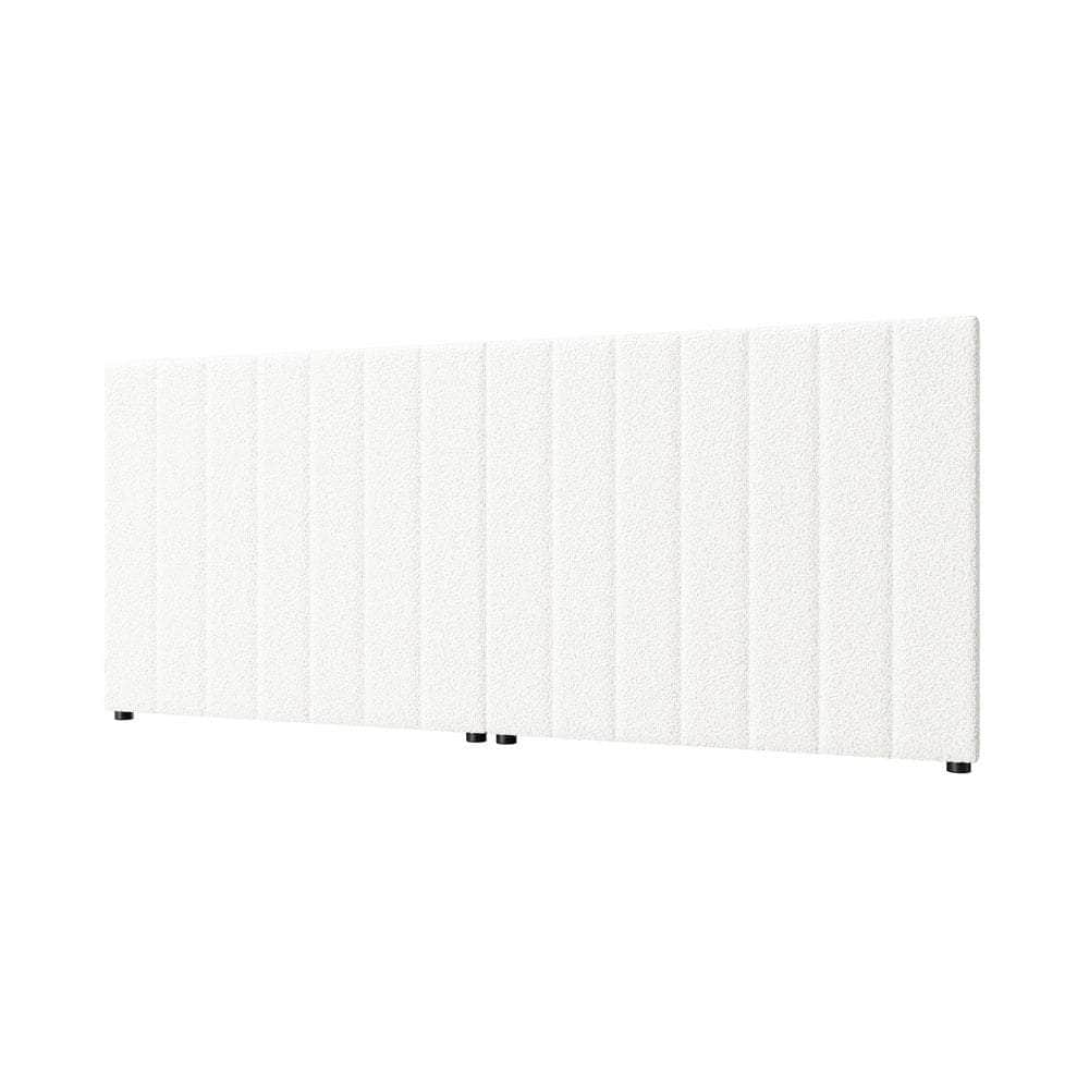 Bed Frame Headboard Double Queen King White Boucle