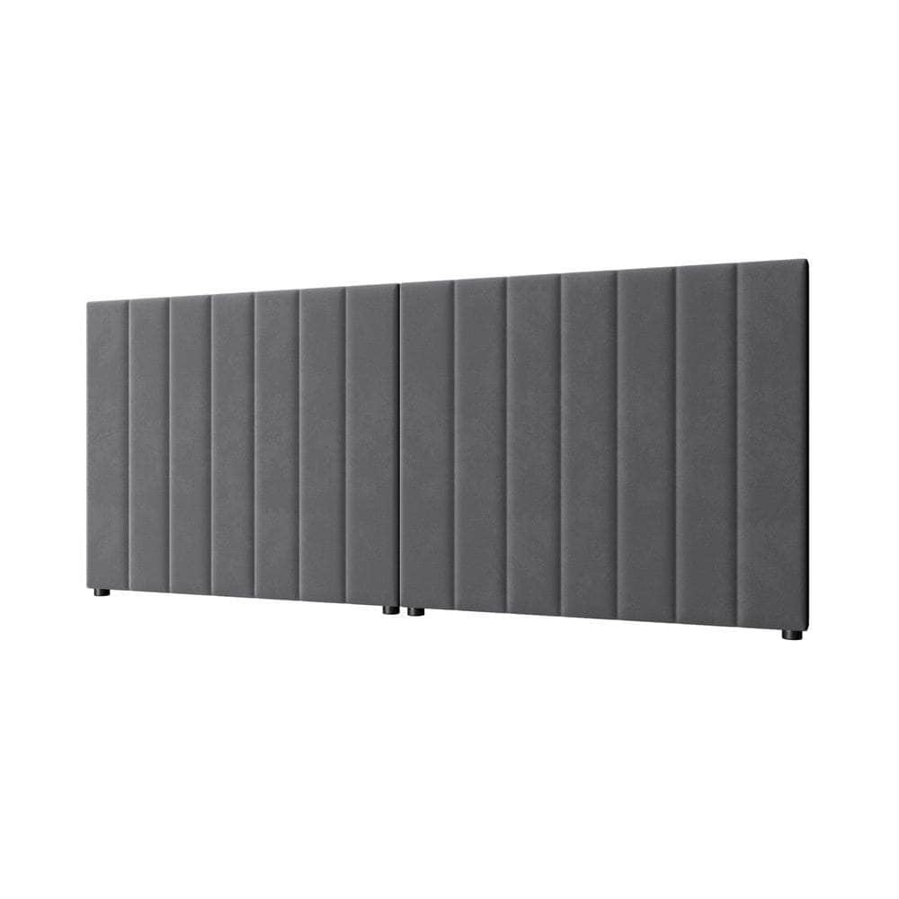 Bed Frame Headboard King Single Size Grey Velvet