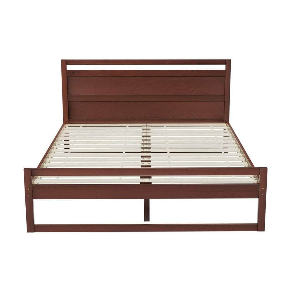 Bed Frame King Single/Double/Queen Size Wooden Walnut