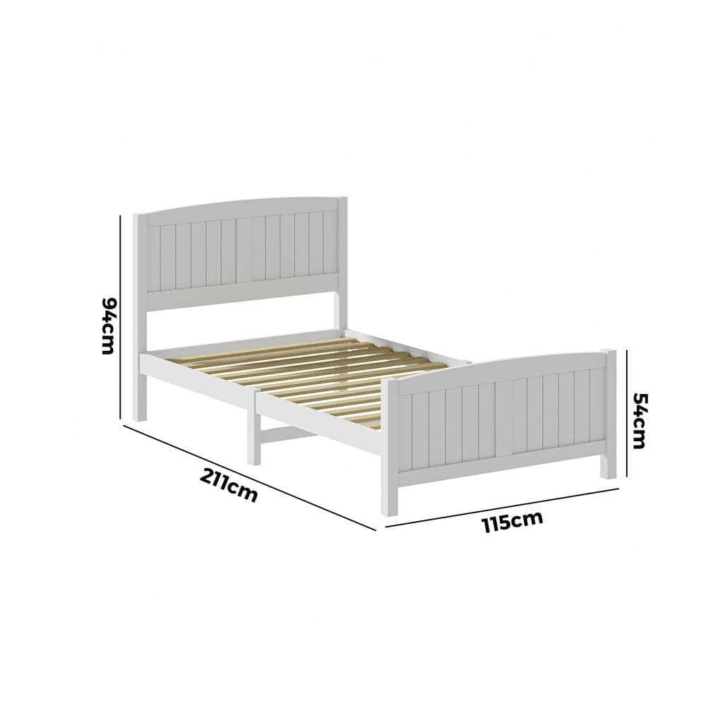 Bed Frame King Single Real Rattan Headboard Black