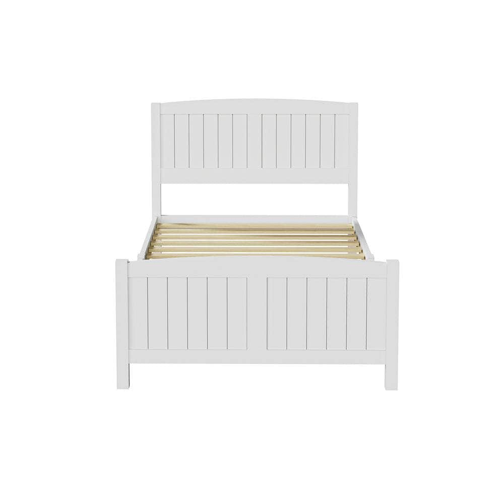 Bed Frame King Single Real Rattan Headboard Black