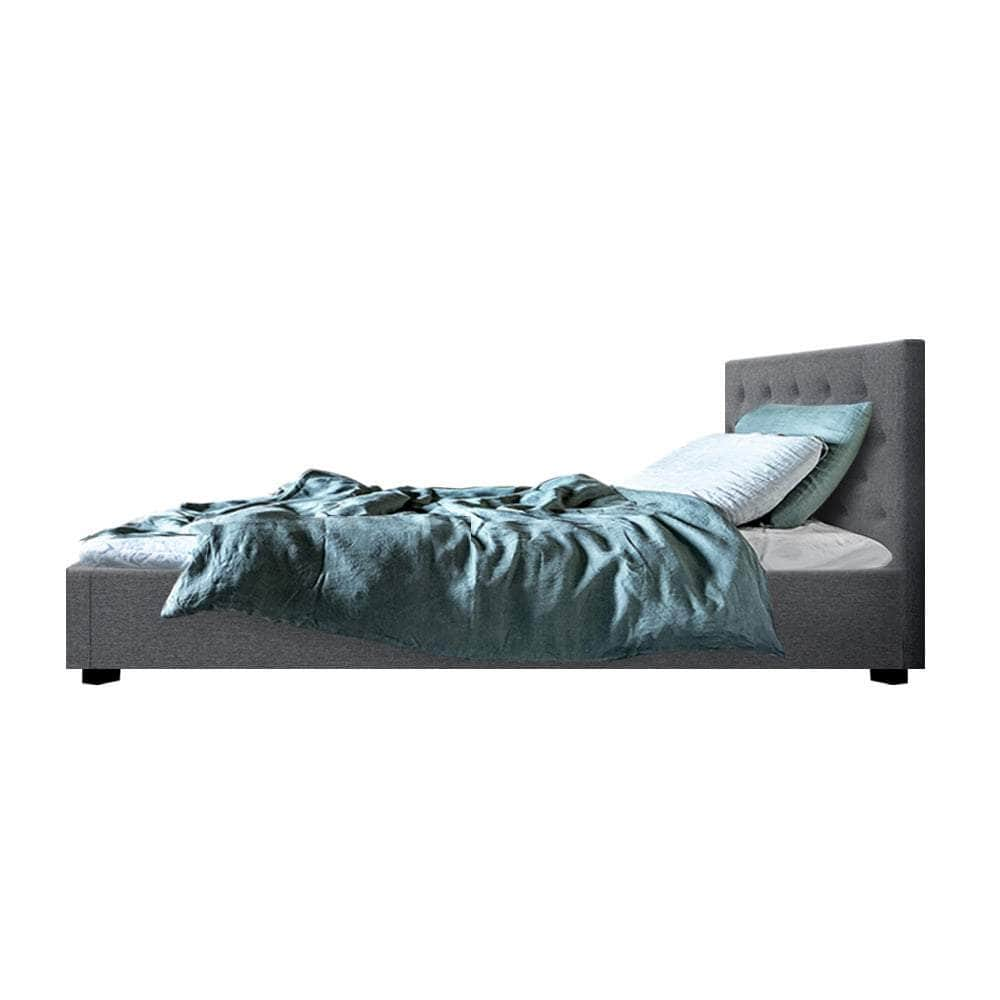 Bed Frame King Single Size Gas Lift Grey Vila