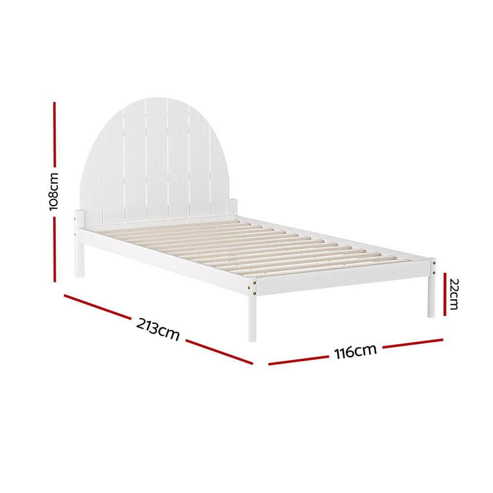 Bed Frame King Single Size Wooden White