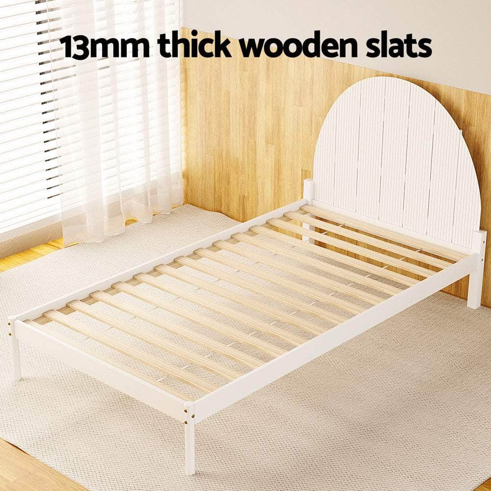 Bed Frame King Single Size Wooden White