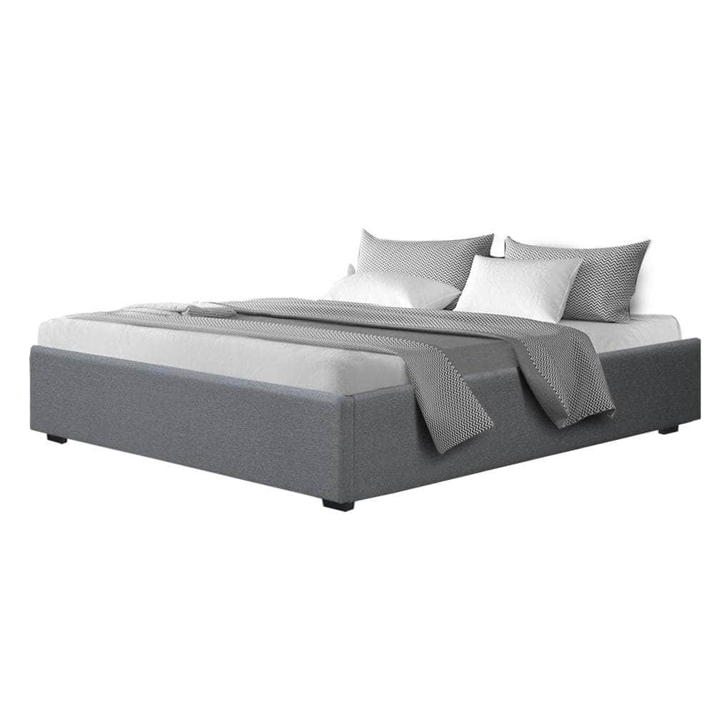 Bed Frame King Size Gas Lift Base Grey Toki