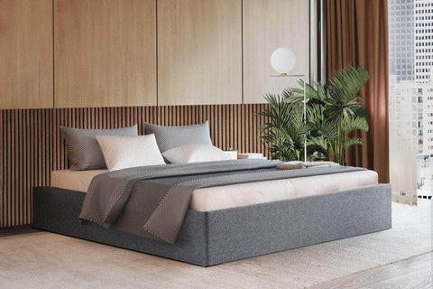 Bed Frame King Size Gas Lift Base Grey Toki