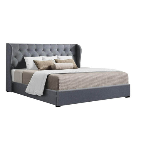 Bed Frame King Size Gas Lift Grey Issa