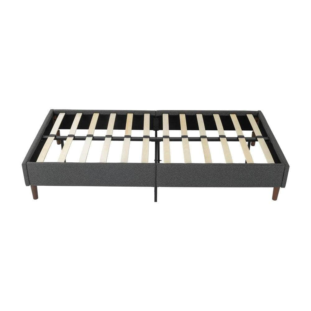 Bed Frame Mattress Foundation Dark Grey Single