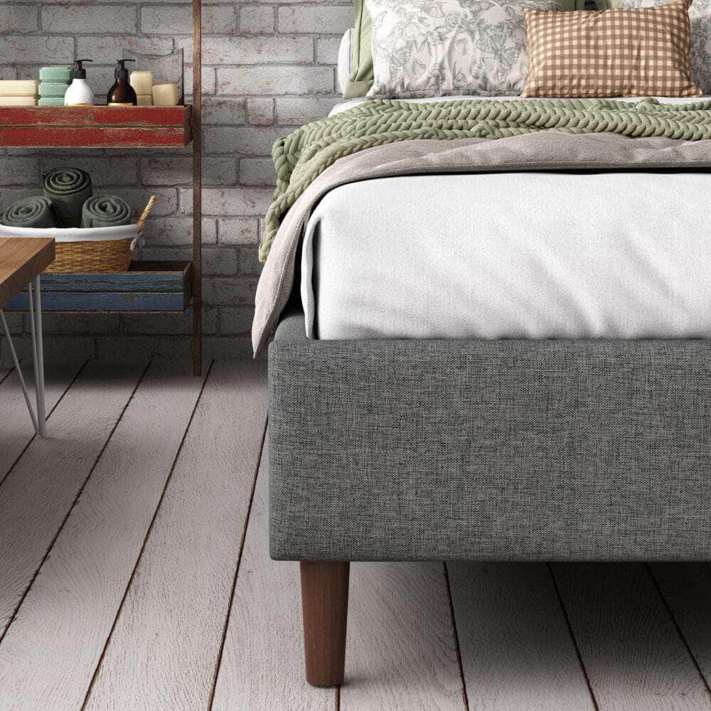 Bed Frame Mattress Foundation Dark Grey Single