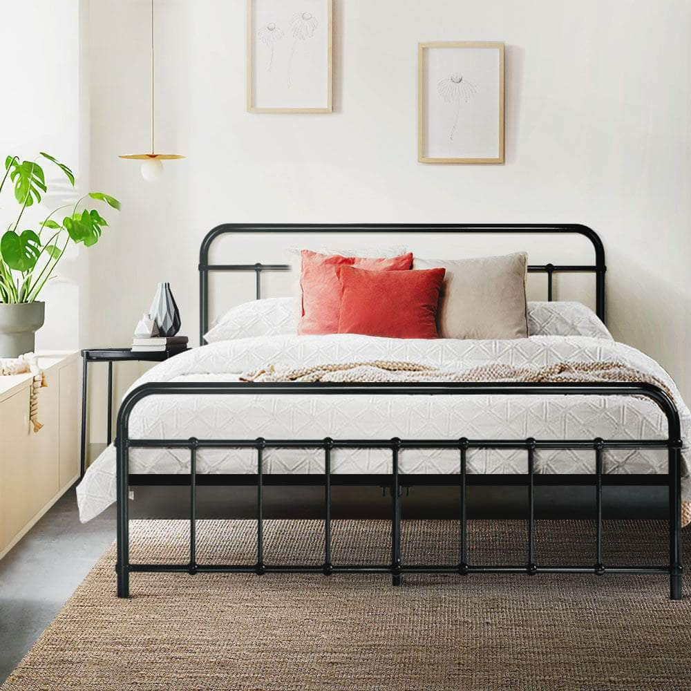 Bed Frame Metal Frames LEO - Double (Black)