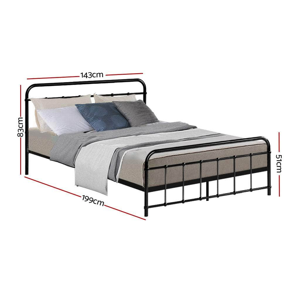 Bed Frame Metal Frames LEO - Double (Black)