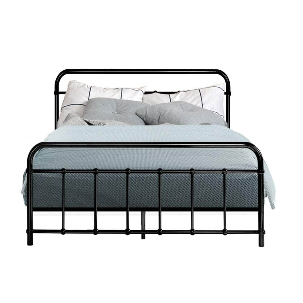 Bed Frame Metal Frames LEO - Double (Black)