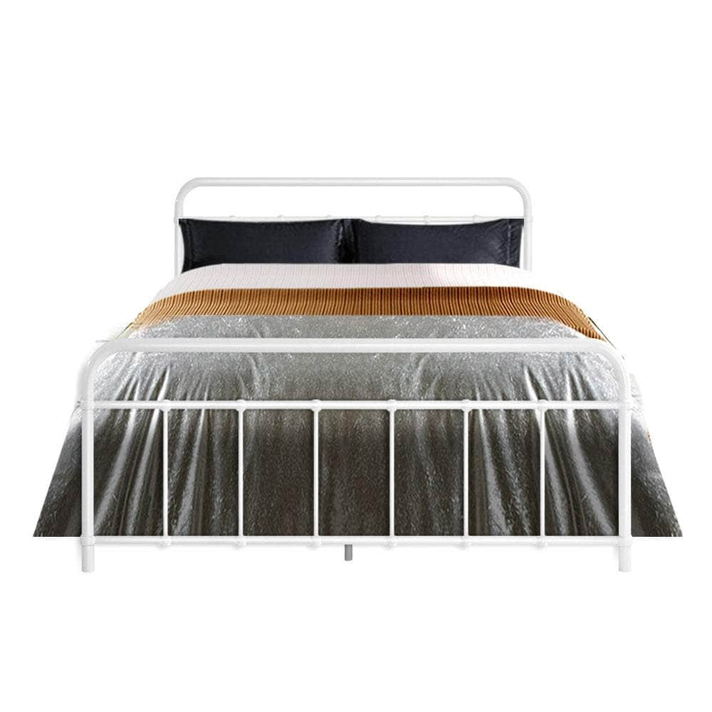 Bed Frame Metal Frames LEO - Double (White)