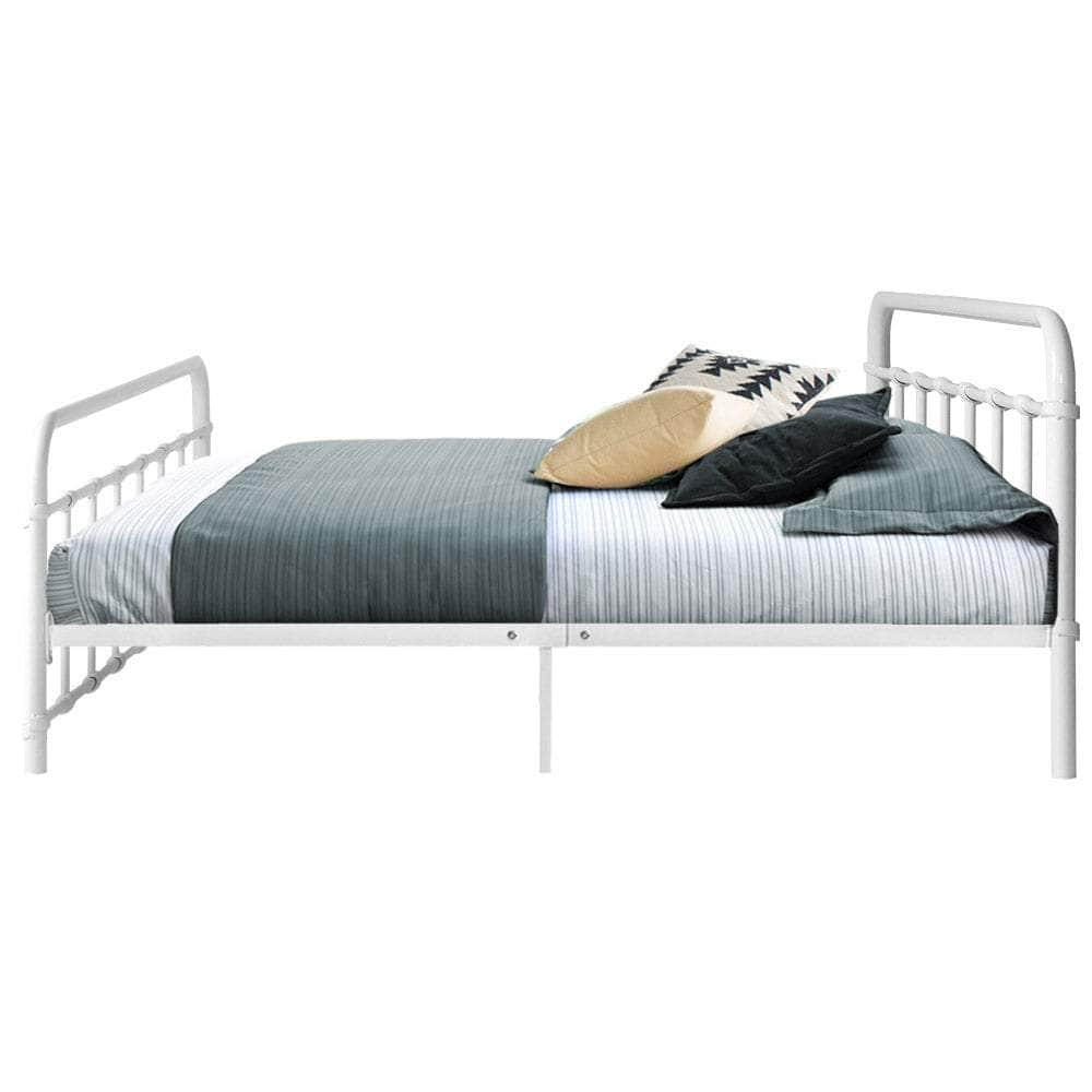 Bed Frame Metal Frames LEO - Double (White)