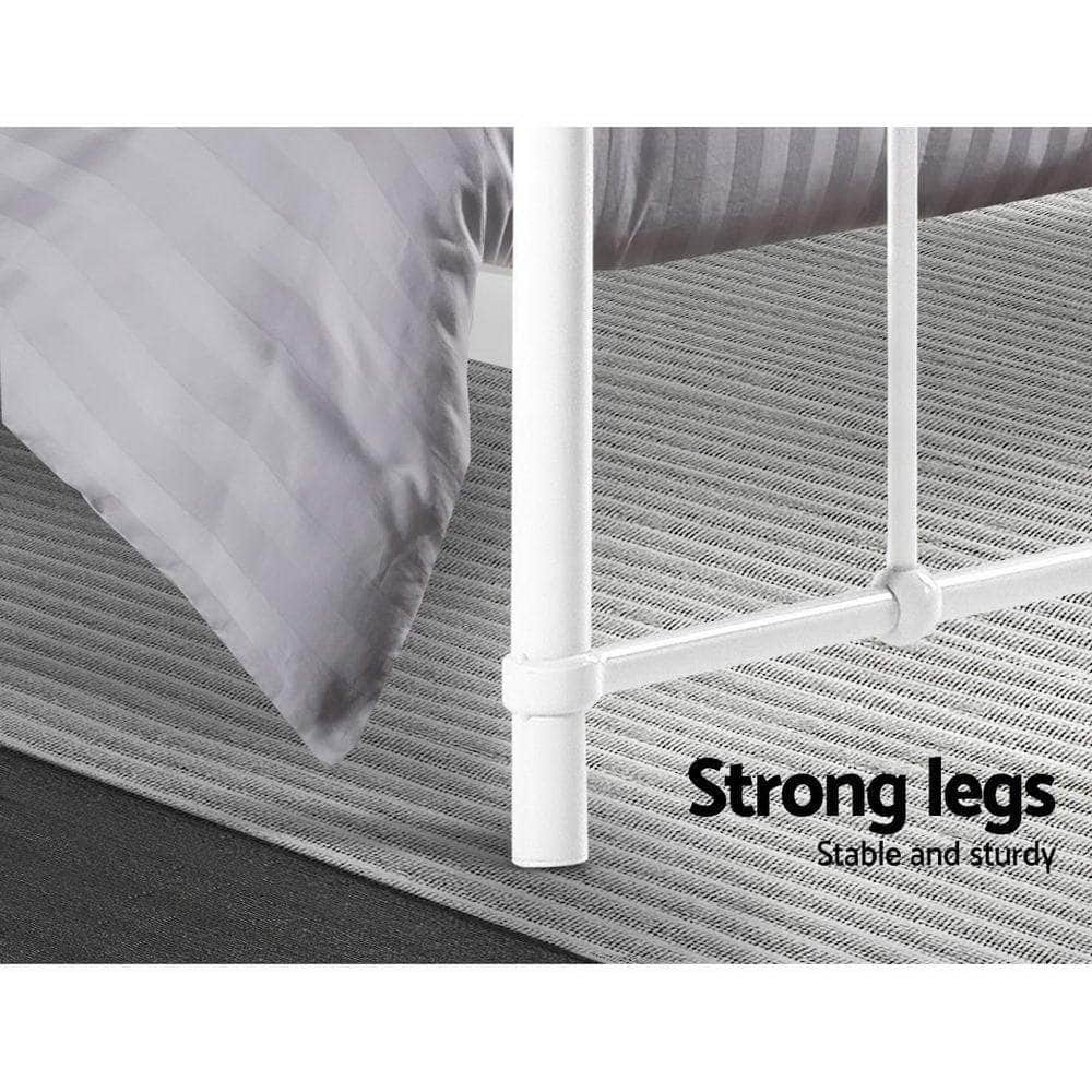 Bed Frame Metal Frames LEO - Double (White)