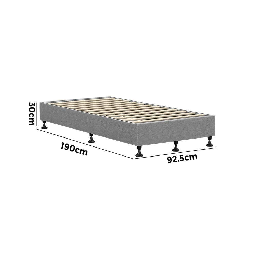 Bed Frame Single Size Bed Base Platform Grey