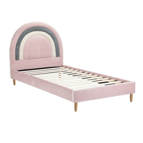 Bed Frame Single Size Kids Bed Frame Pink Velvet