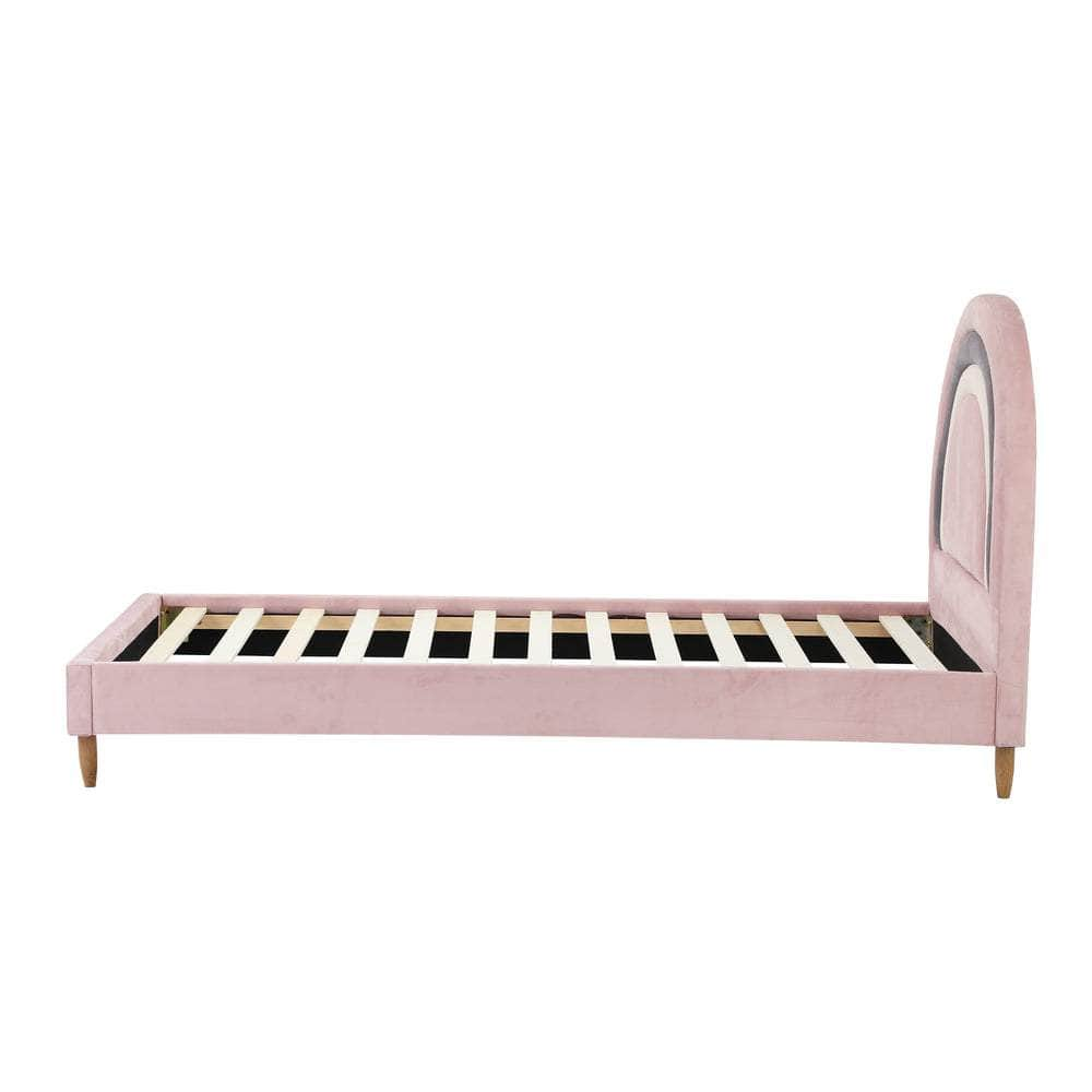 Bed Frame Single Size Kids Bed Frame Pink Velvet