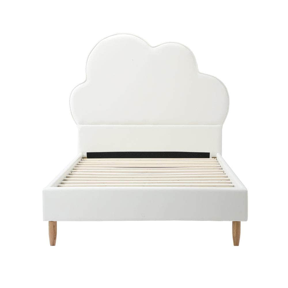 Bed Frame Single Size Kids Bed Frame White Leather