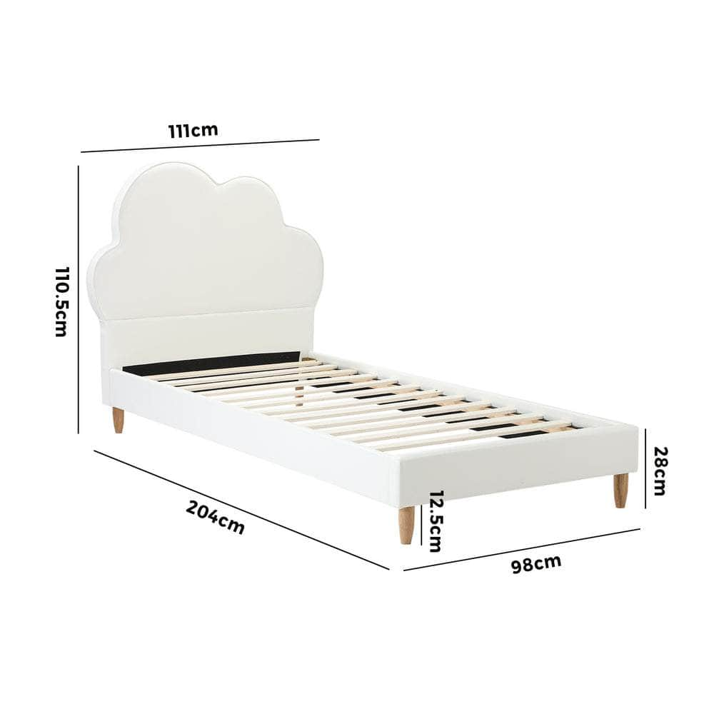 Bed Frame Single Size Kids Bed Frame White Leather