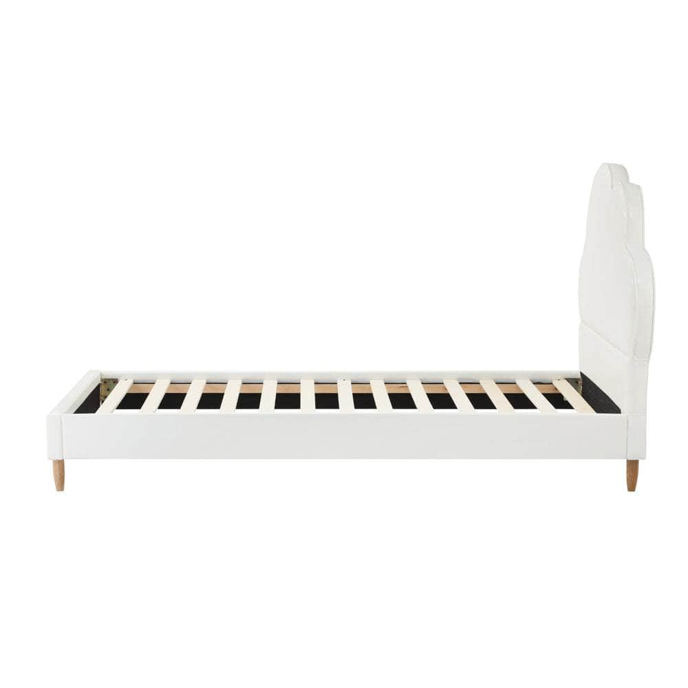 Bed Frame Single Size Kids Bed Frame White Leather