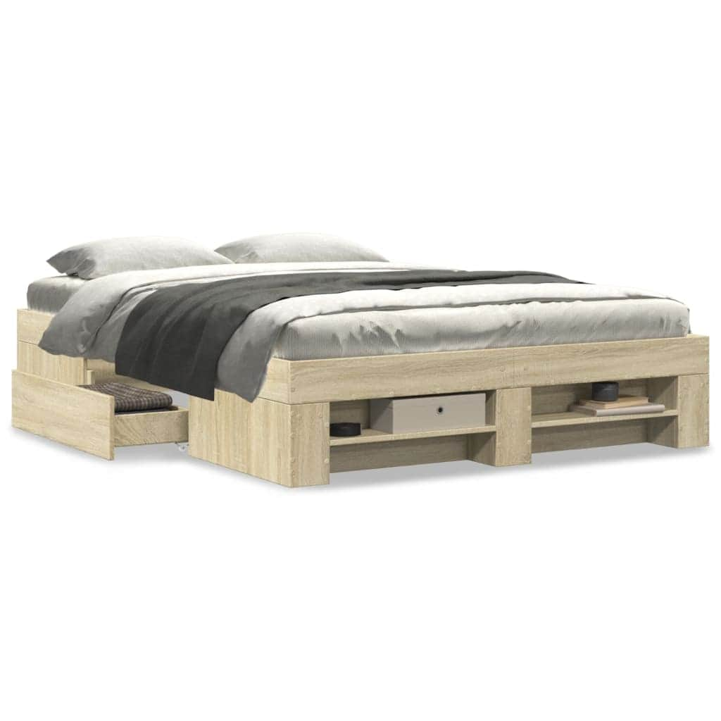 Bed Frame Sonoma Oak - Engineered Wood Double Size