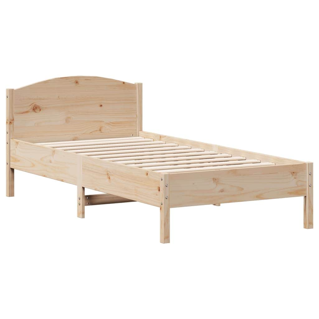 Bed Frame with Headboard Solid Wood Pine Single Size