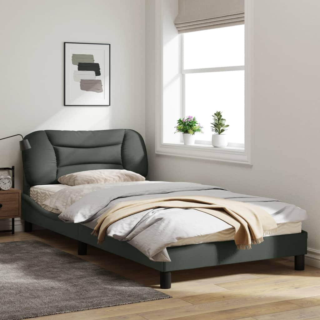 Bed Frame with LED Light Dark Grey