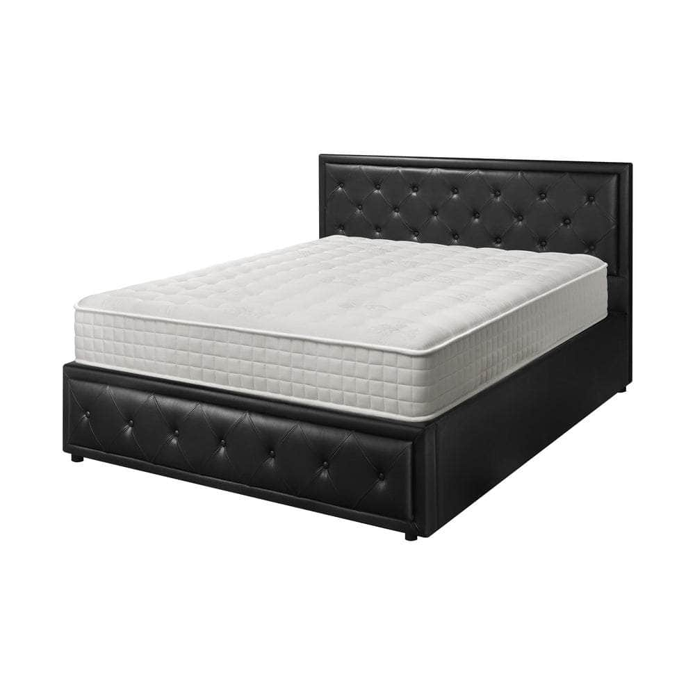 Bed Frame with Mattress Gas Lift Leather/Fabric