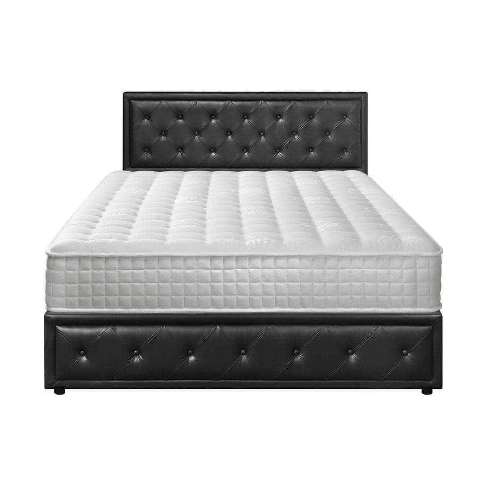 Bed Frame with Mattress Gas Lift Leather/Fabric