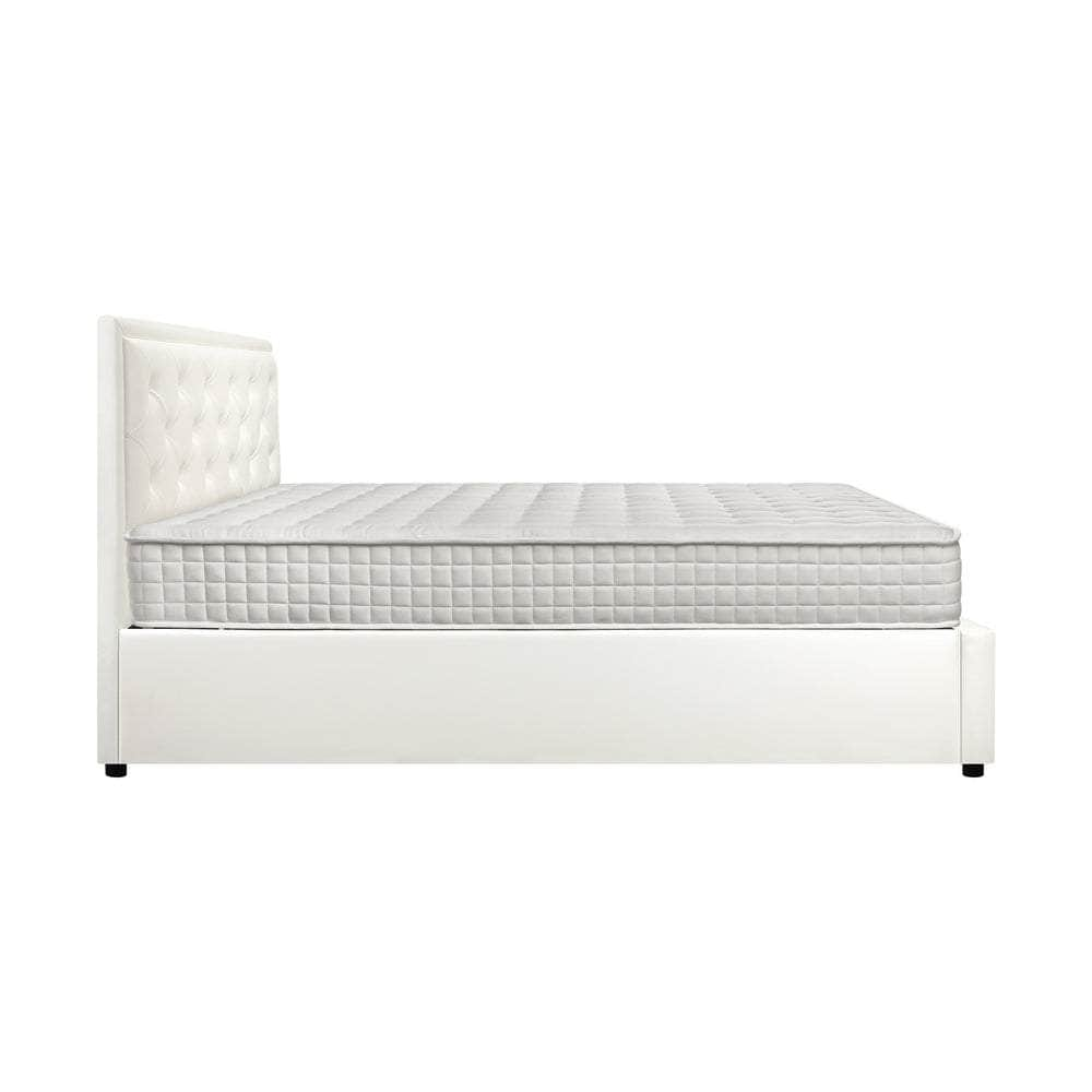 Bed Frame with Mattress Gas Lift Leather/Fabric