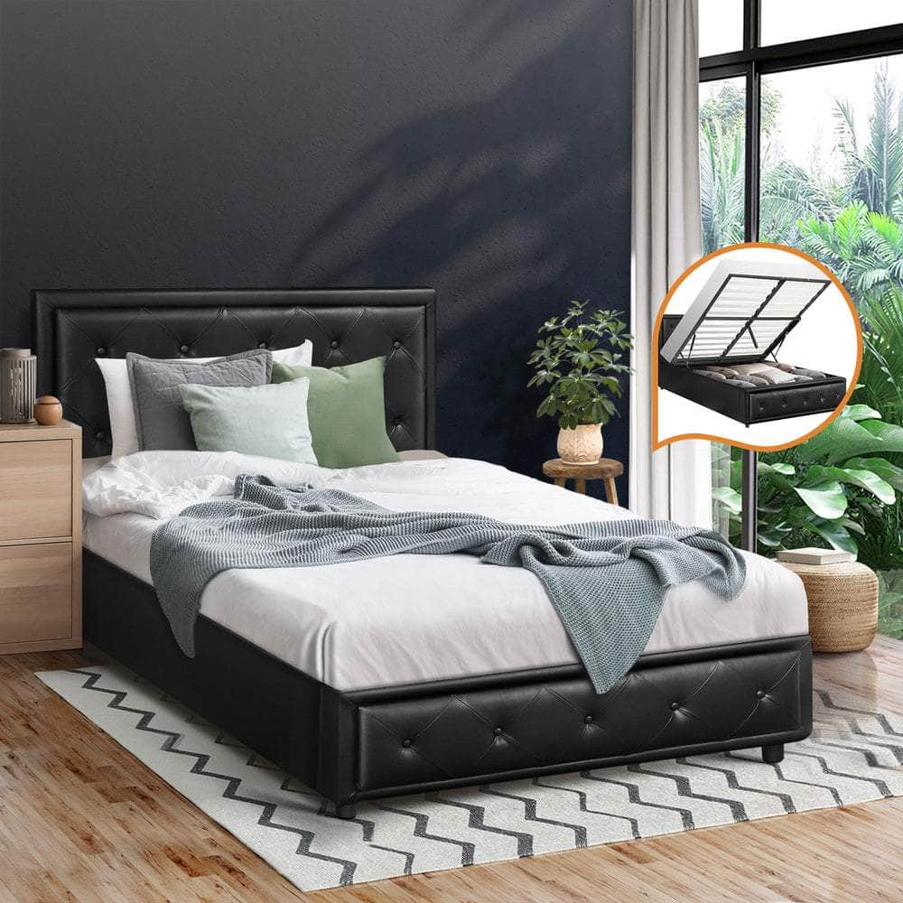 Bed Frame with Storage Space Gas Lift Bed Mattress Base