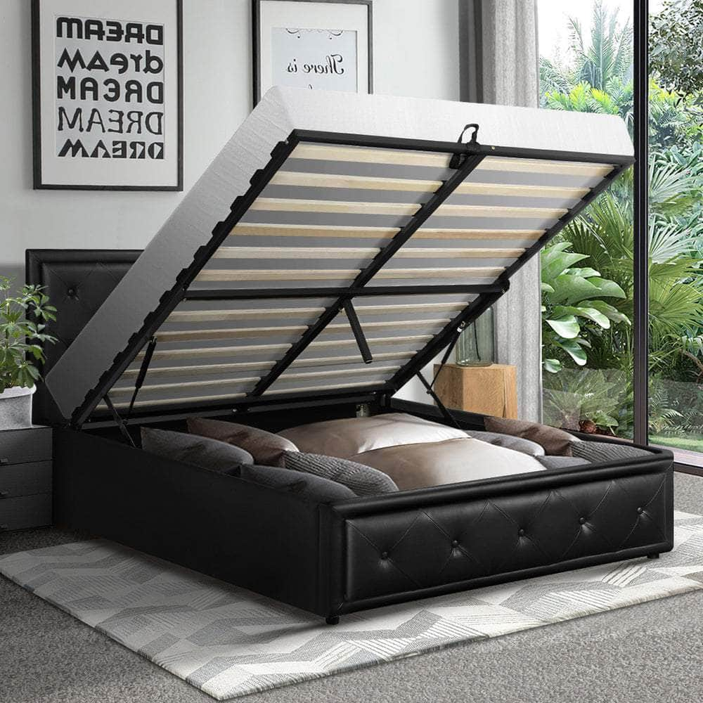 Bed Frame with Storage Space Gas Lift Bed Mattress Base