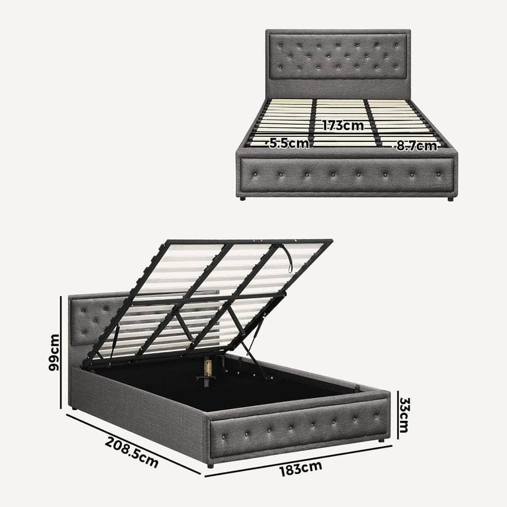 Bed Frame with Storage Space Gas Lift Bed Mattress Base