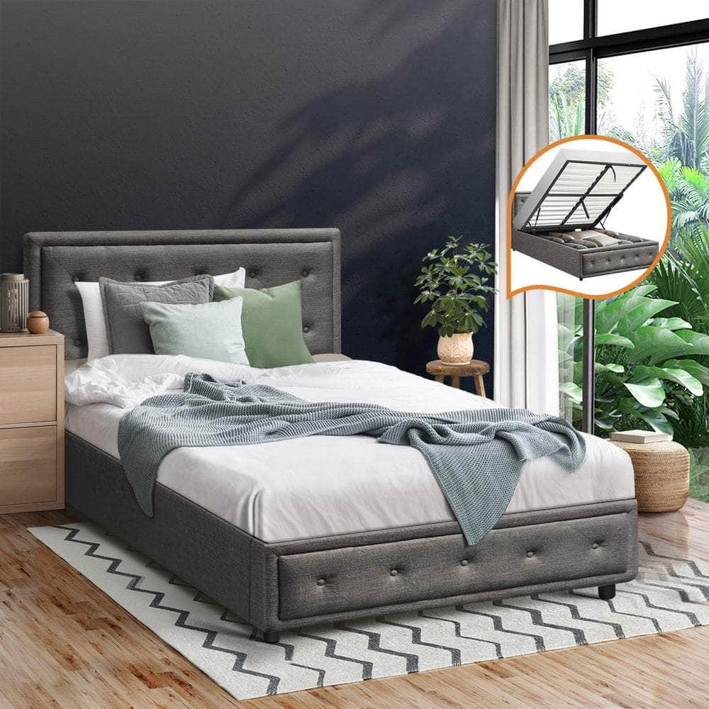 Bed Frame with Storage Space Gas Lift Bed Mattress Base