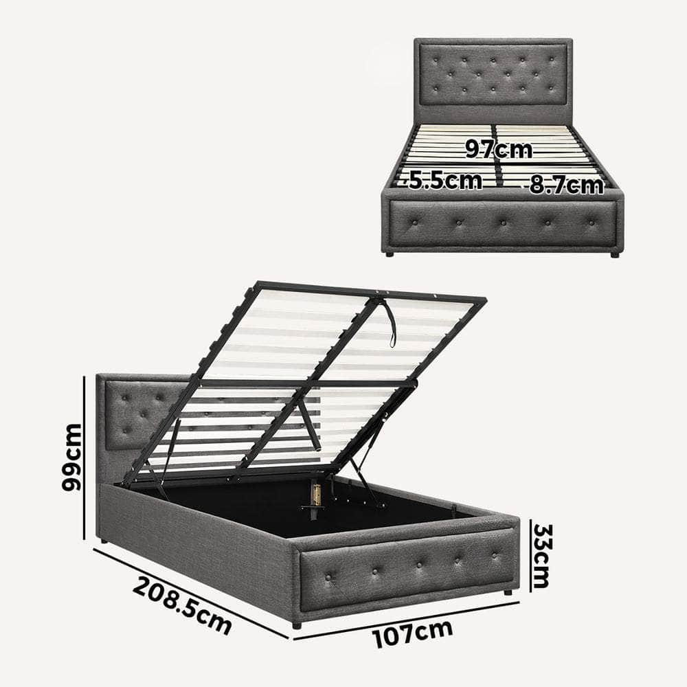 Bed Frame with Storage Space Gas Lift Bed Mattress Base