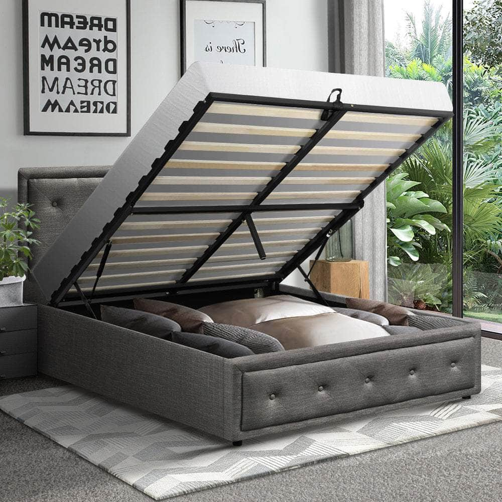 Bed Frame with Storage Space Gas Lift Bed Mattress Base