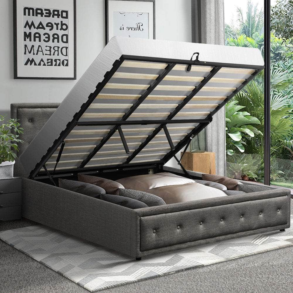 Bed Frame with Storage Space Gas Lift Bed Mattress Base