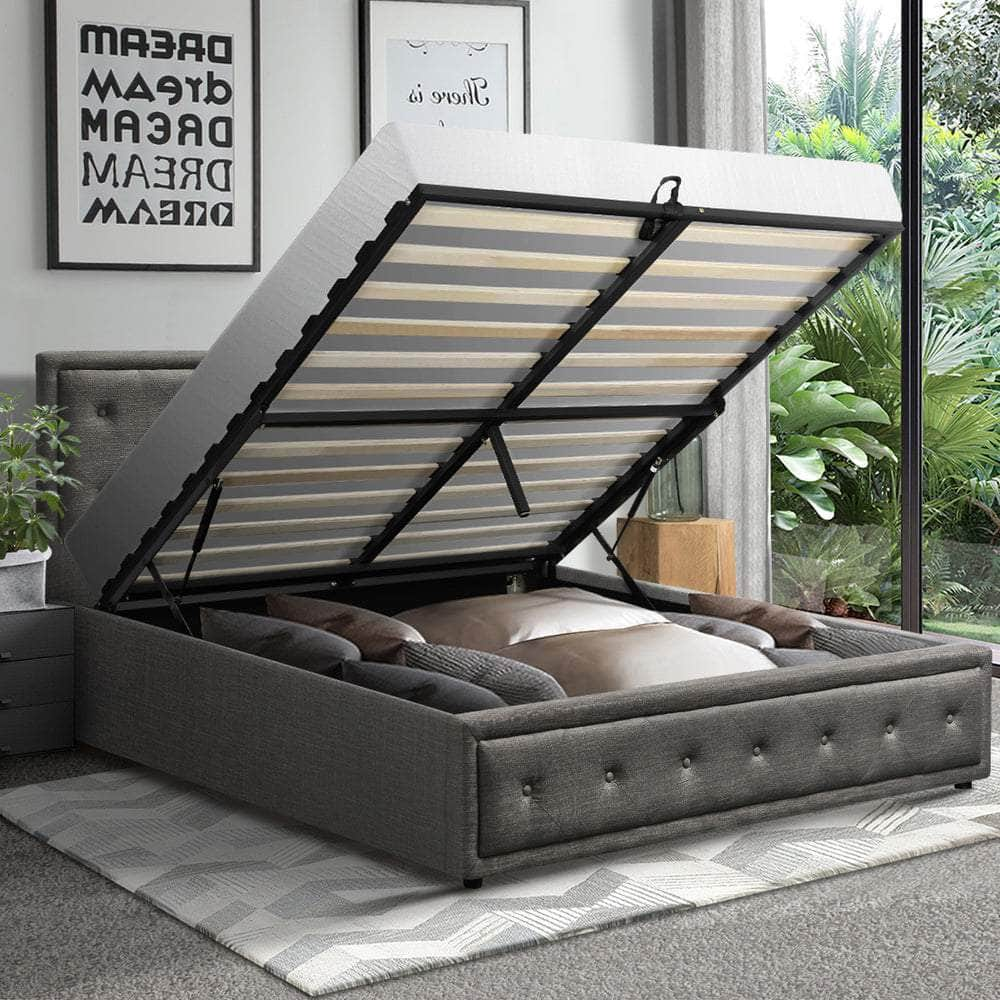 Bed Frame with Storage Space Gas Lift Bed Mattress Base