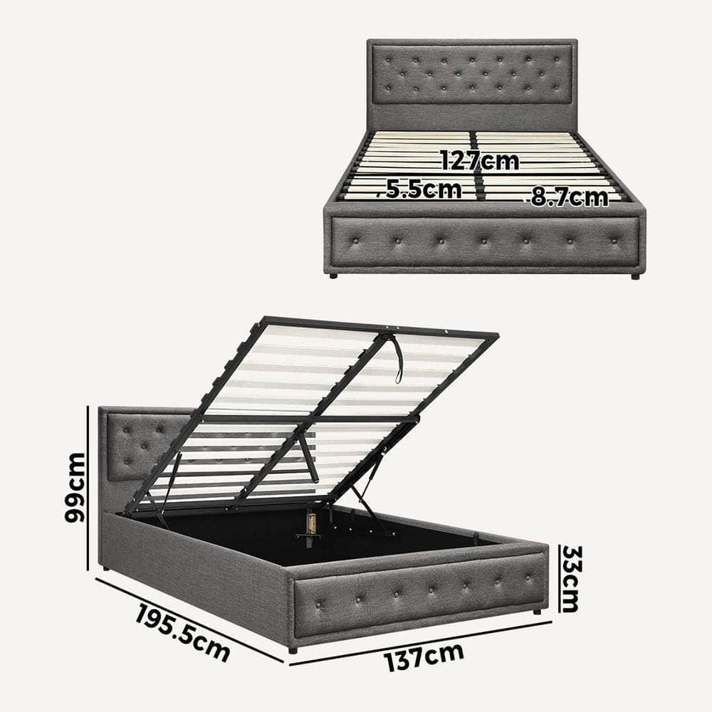 Bed Frame with Storage Space Gas Lift Bed Mattress Base