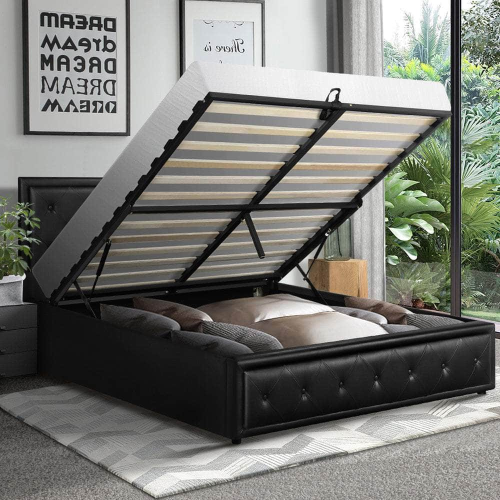 Bed Frame with Storage Space Gas Lift Bed Mattress Base