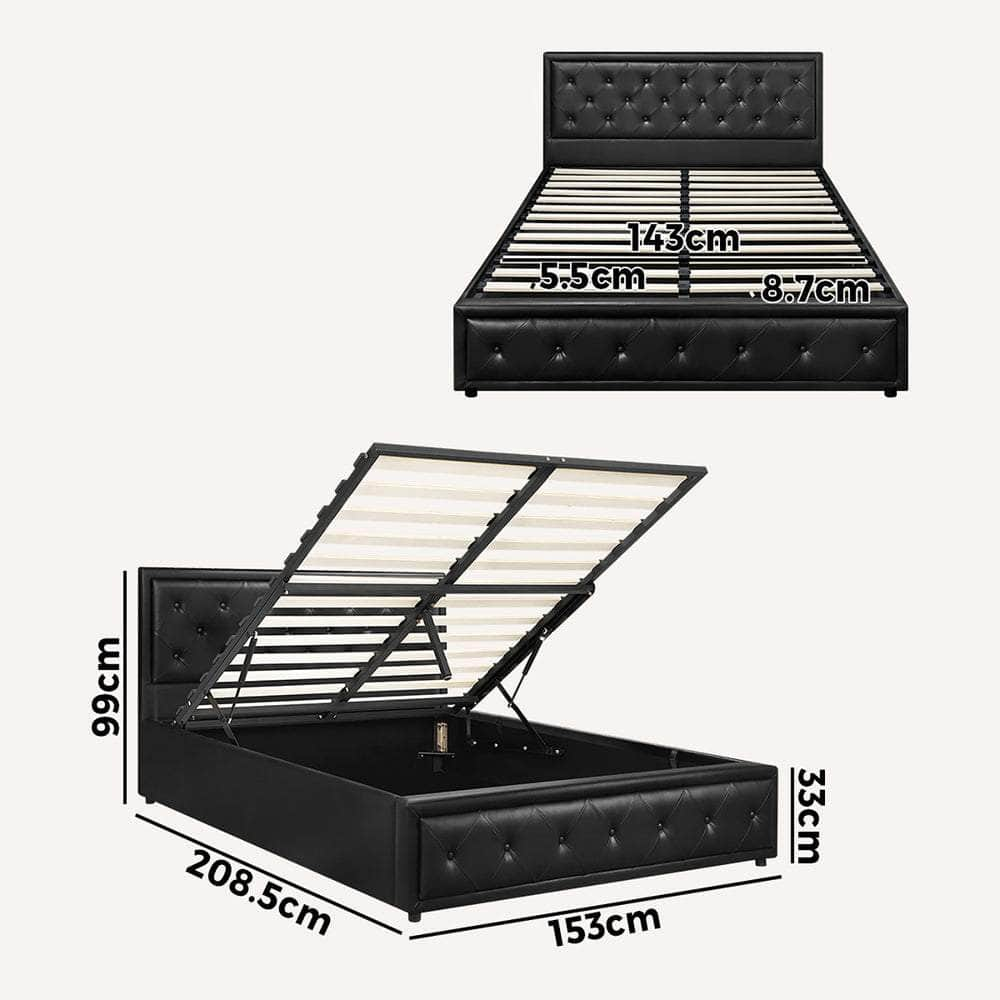 Bed Frame with Storage Space Gas Lift Bed Mattress Base