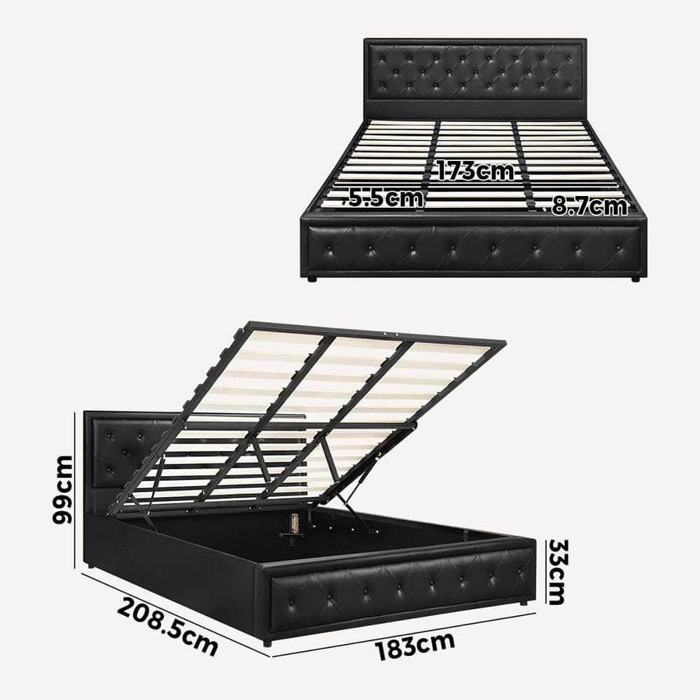 Bed Frame with Storage Space Gas Lift Bed Mattress Base