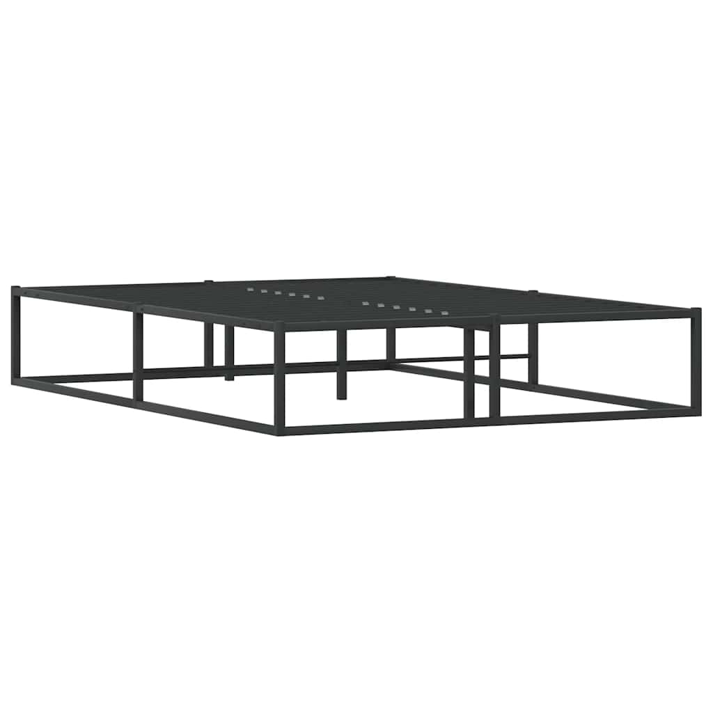 Bed Frame without Mattress Black Double Metal