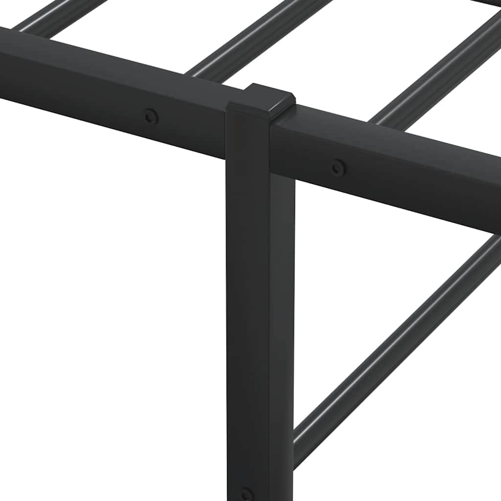 Bed Frame without Mattress Black Double Metal