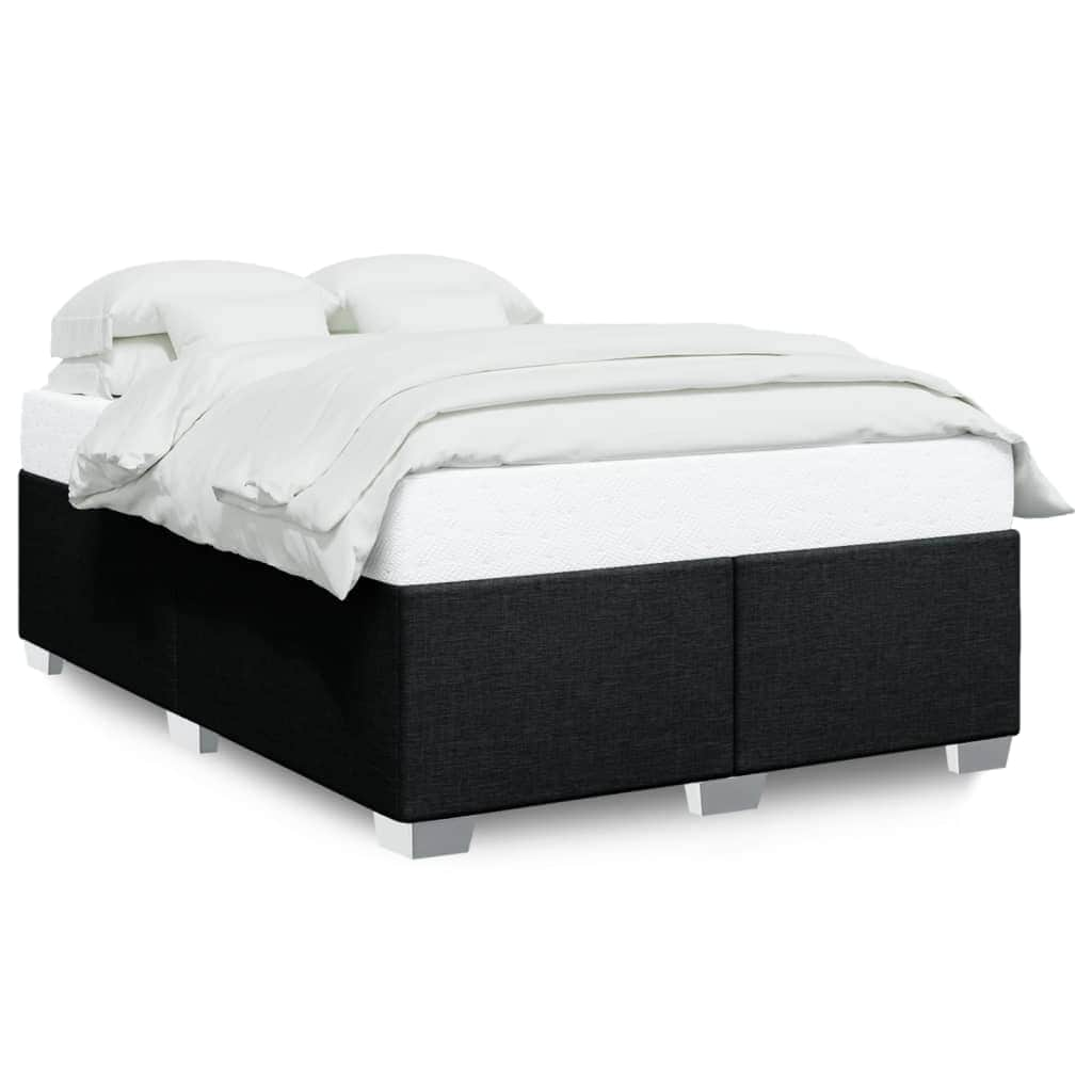 Bed Frame without Mattress Black Queen Fabric