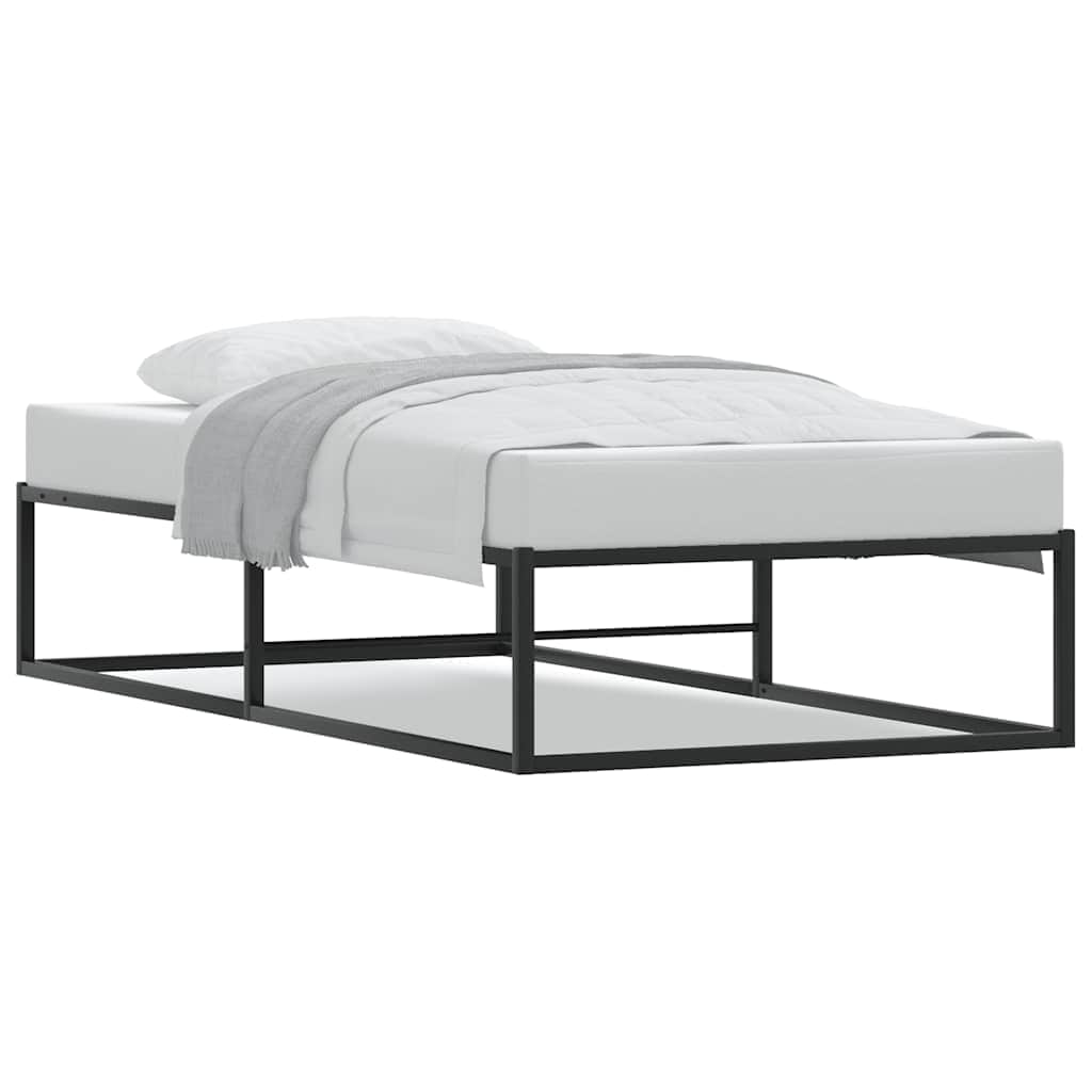 Bed Frame without Mattress White Single Metal