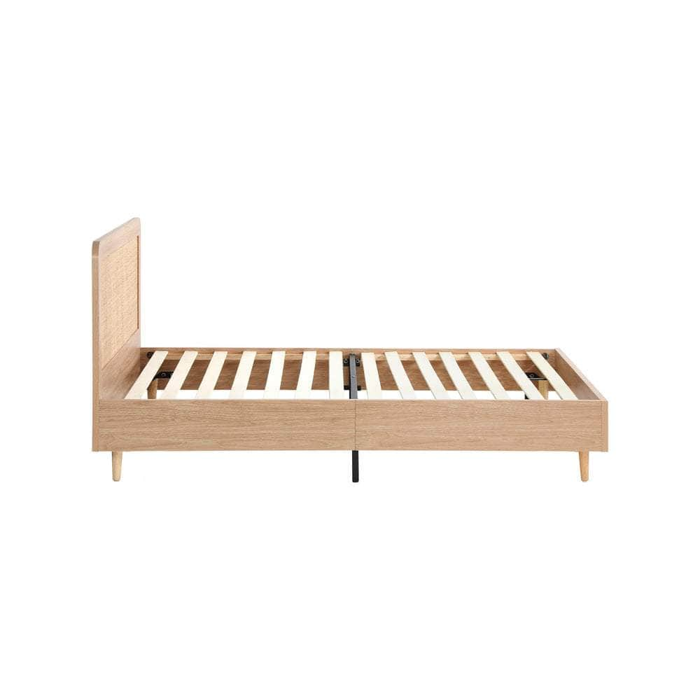 Bed Frame Wooden Bed Frame Rattan Headboard Q/D/K/KS/S